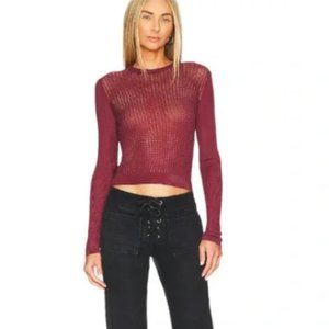 𝅺NWT Free People H20 Crew Pullover / Raw Garnet
